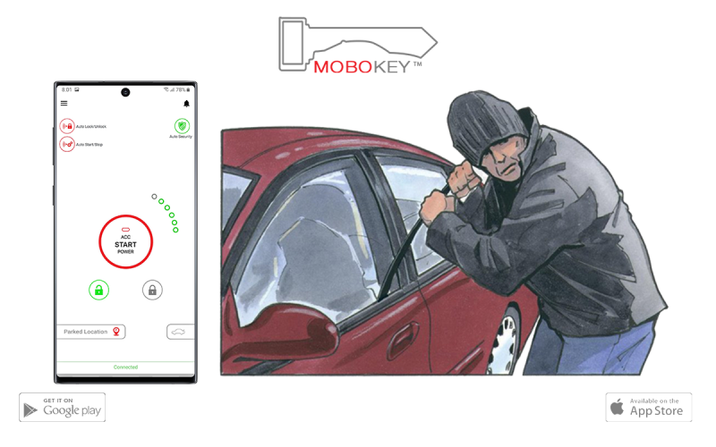 MoboKey An antitheft device with a remote car starter