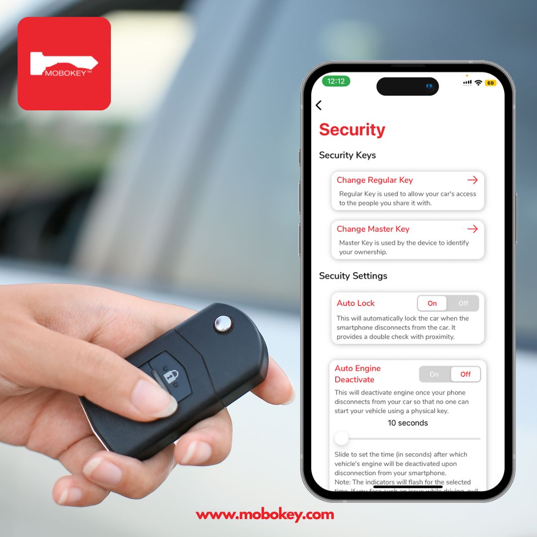 What security features does a digital car keys have